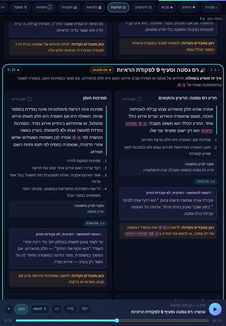 הערכה באייפד: הפודקאסט מנגן, והנושא שעליו הוא מדבר מסומן במסגרת